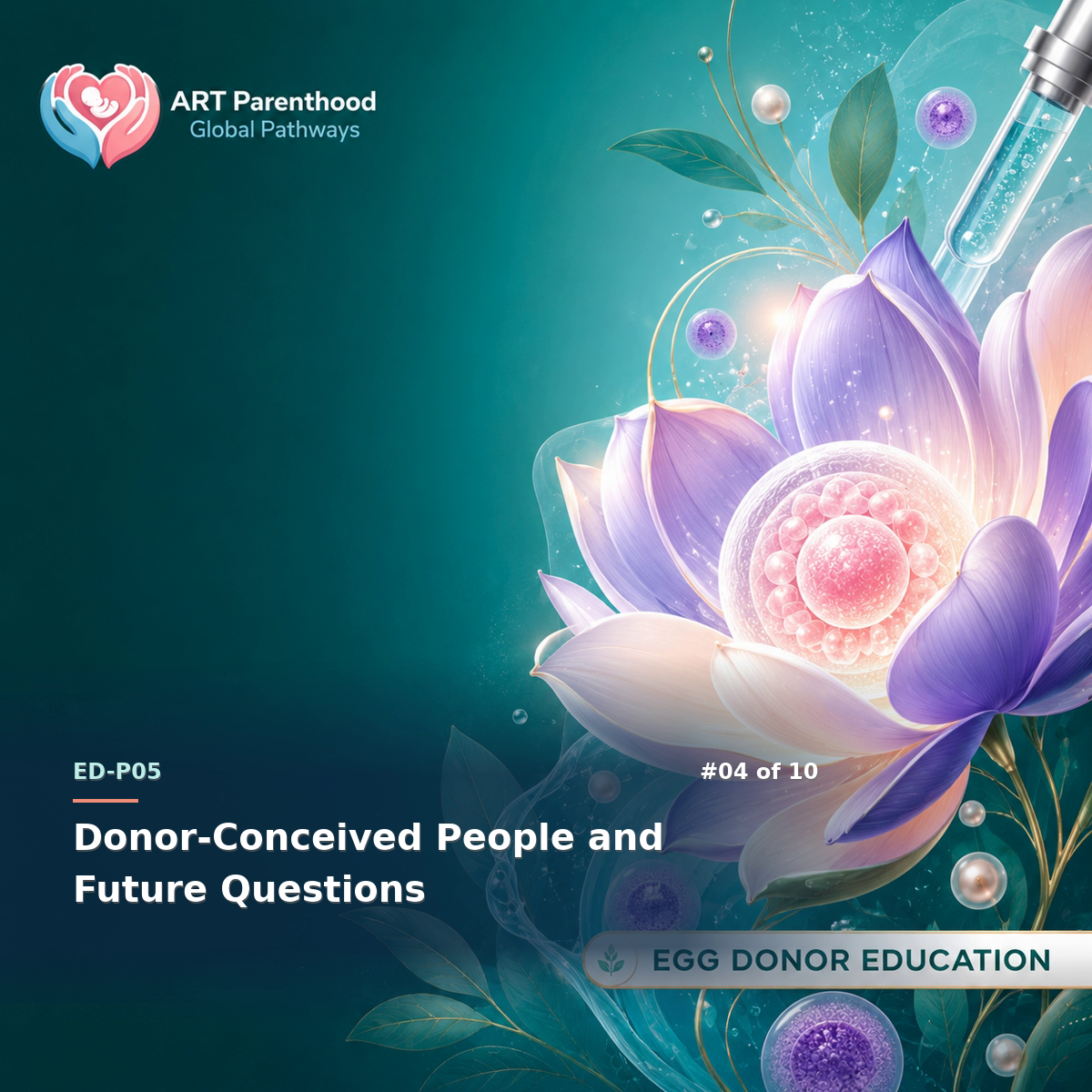 Egg Donors education card for ED-LP05-04: Donor-Conceived People and Future Questions.