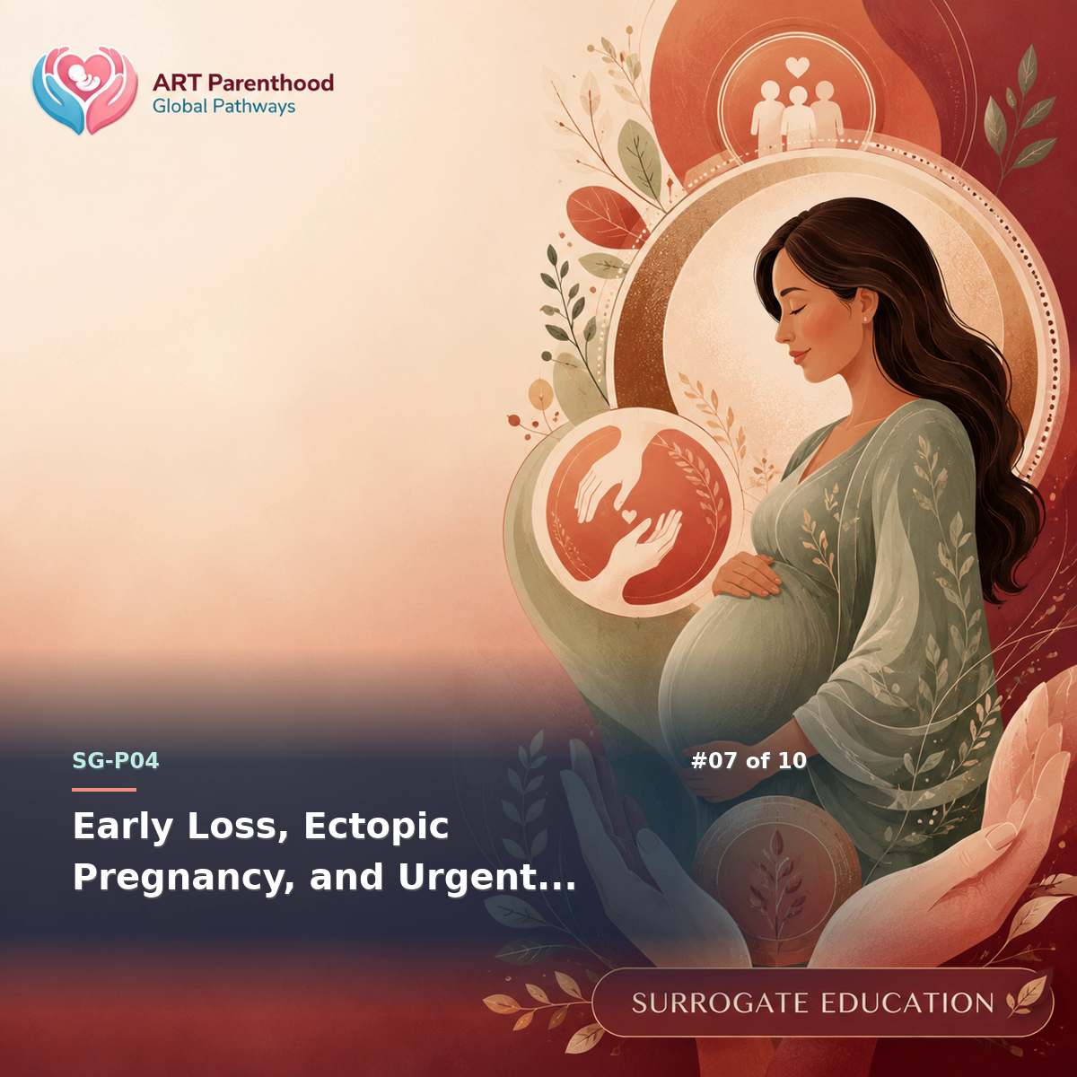 Surrogates education card for SG-LP04-07: Early Loss, Ectopic Pregnancy, and Urgent Symptoms.